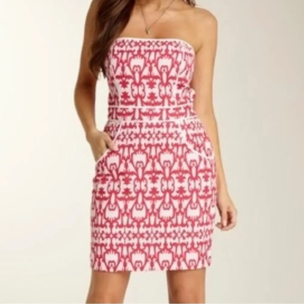 Laundry by Design Pink & White Fitted Short Dress Size 6 Laundry by Design Pink & White Fitted Short Dress Size 6